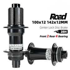 Mozzo Bici Blocco Centrale Freno a Disco 28 Fori HG 8/9/10/11Velocità 100/142*12mm Asse Passante