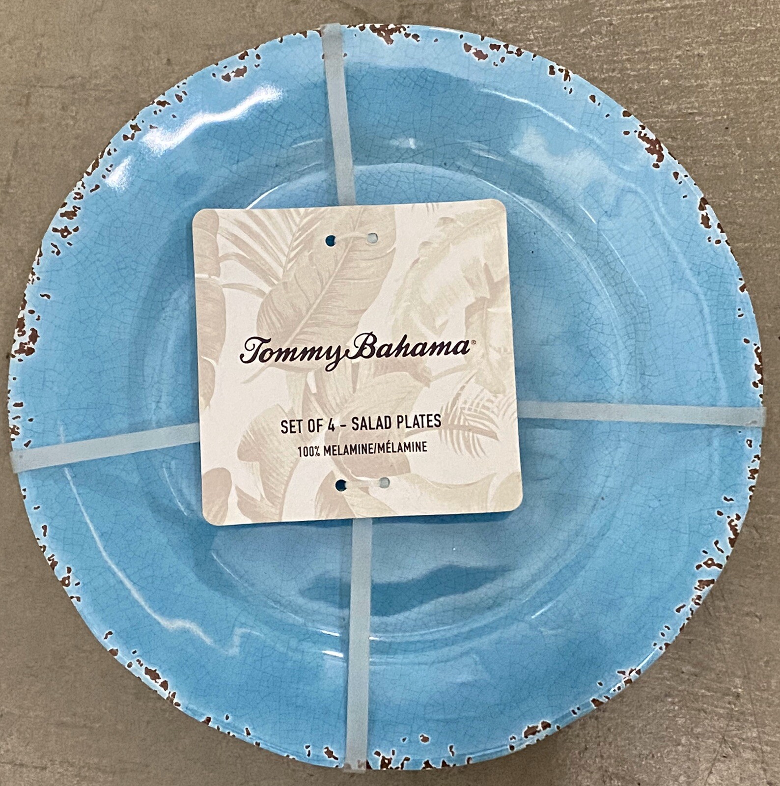 Tommy Bahama Blue Rustic MELAMINE Side Plates Set Of 4 eBay