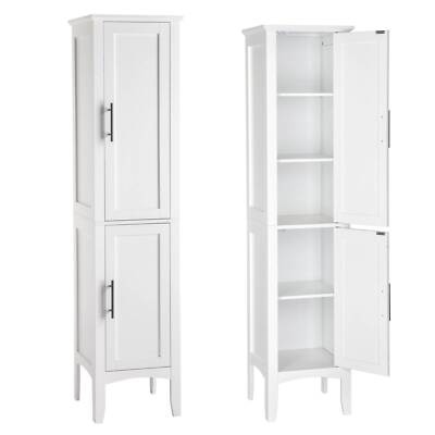Tall Bathroom Storage Cabinet with 5 Shelves for Home Kitchen Pantry Organizer