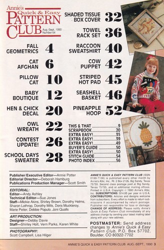 Annie's Quick n Easy Pattern Club Booklet 1990 Kitty Cat Afghan Crochet Patterns - Picture 2 of 4