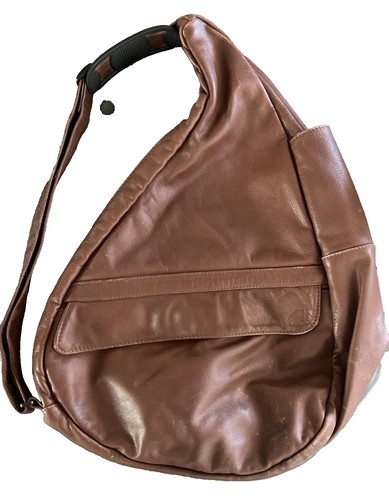 Ameribag Healthy Back Bag Light Brown Tan Leather Sling  display picture 1