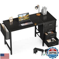 Casaottima 40-Inch Small Computer Desk with 4 Fabric Drawers — Home Office De