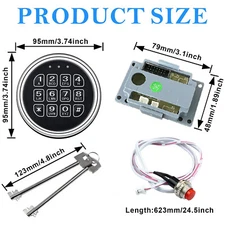 Stack-On Safe Lock Electronic Digital Safe Lock Replacement Solenoid W/ 2 Key ml