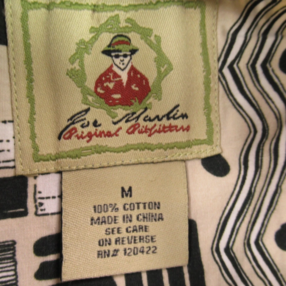 Joe Marlin Shirt Mens Medium Short Sleeve Button Front Hawaiian Fish Beach - Image 3 of 4