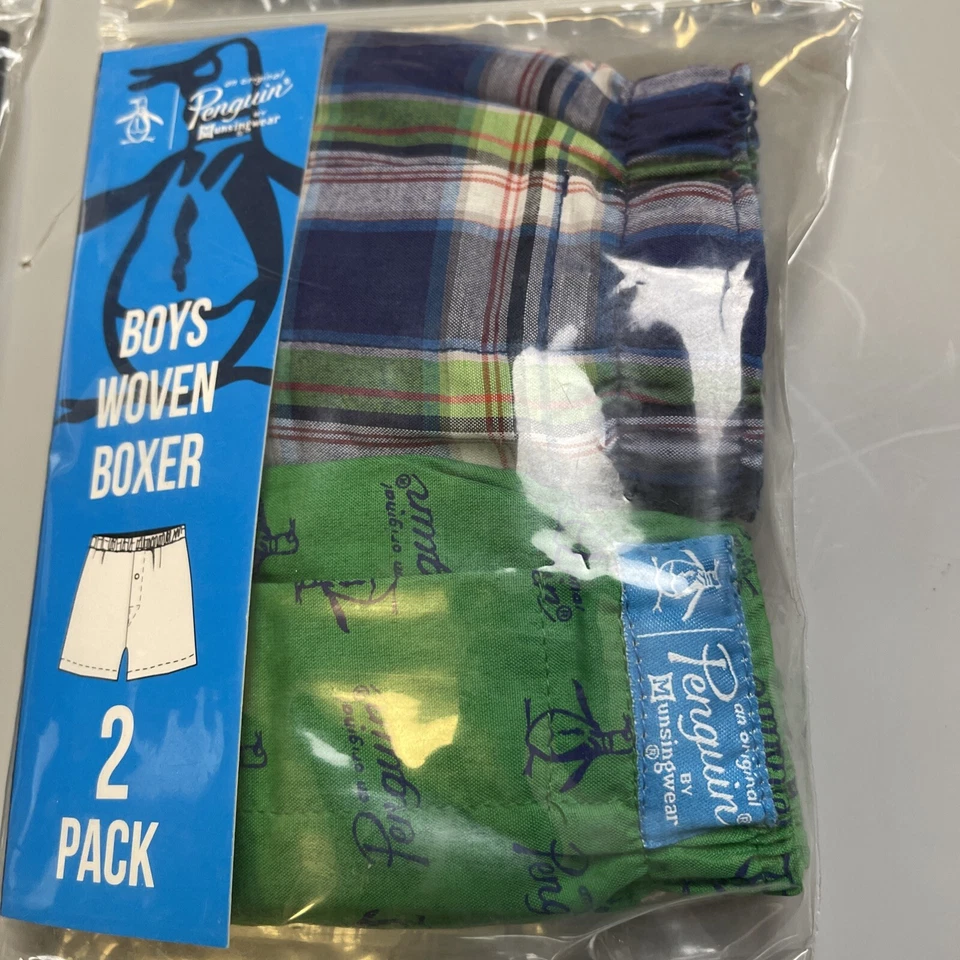 Paquete de 2 calzoncillos boxer grandes tejidos Penguin Boys nuevos con etiquetas lote de 2 paquetes 14/16 Foto 3 de 4