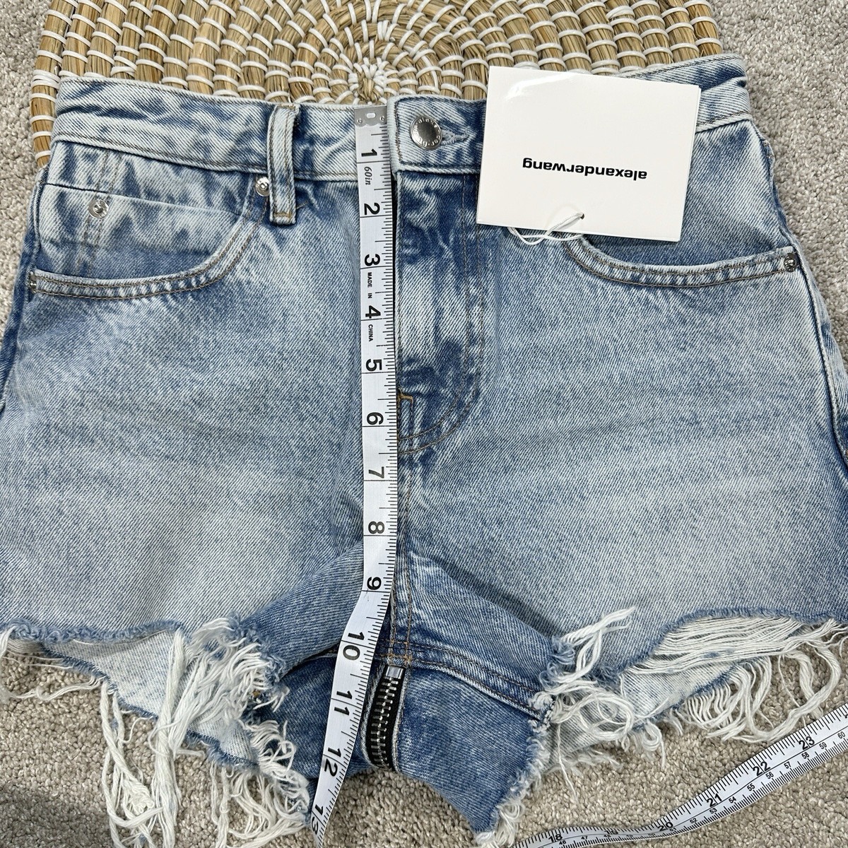 NWT Alexander Wang Bite Zip High Rise Jean Shorts Cut Off in