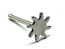 Sun Nose Stud Sunburst 20g (0,8 mm) pistolet à bille métal 316L acier chirurg...