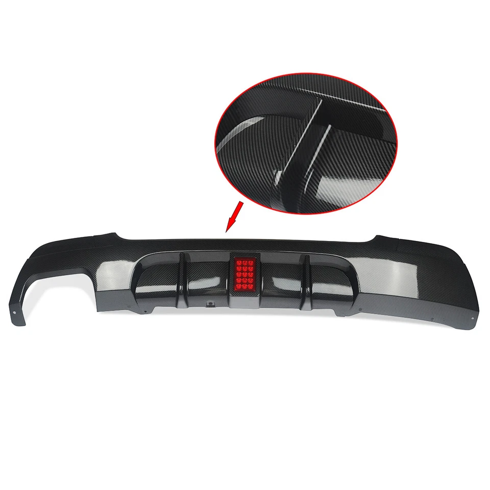 Rear Bumper Diffuser Spoiler Lip w/ LED Light For BMW E92 E93 325i 328i 2007-13 Foto 3 de 4