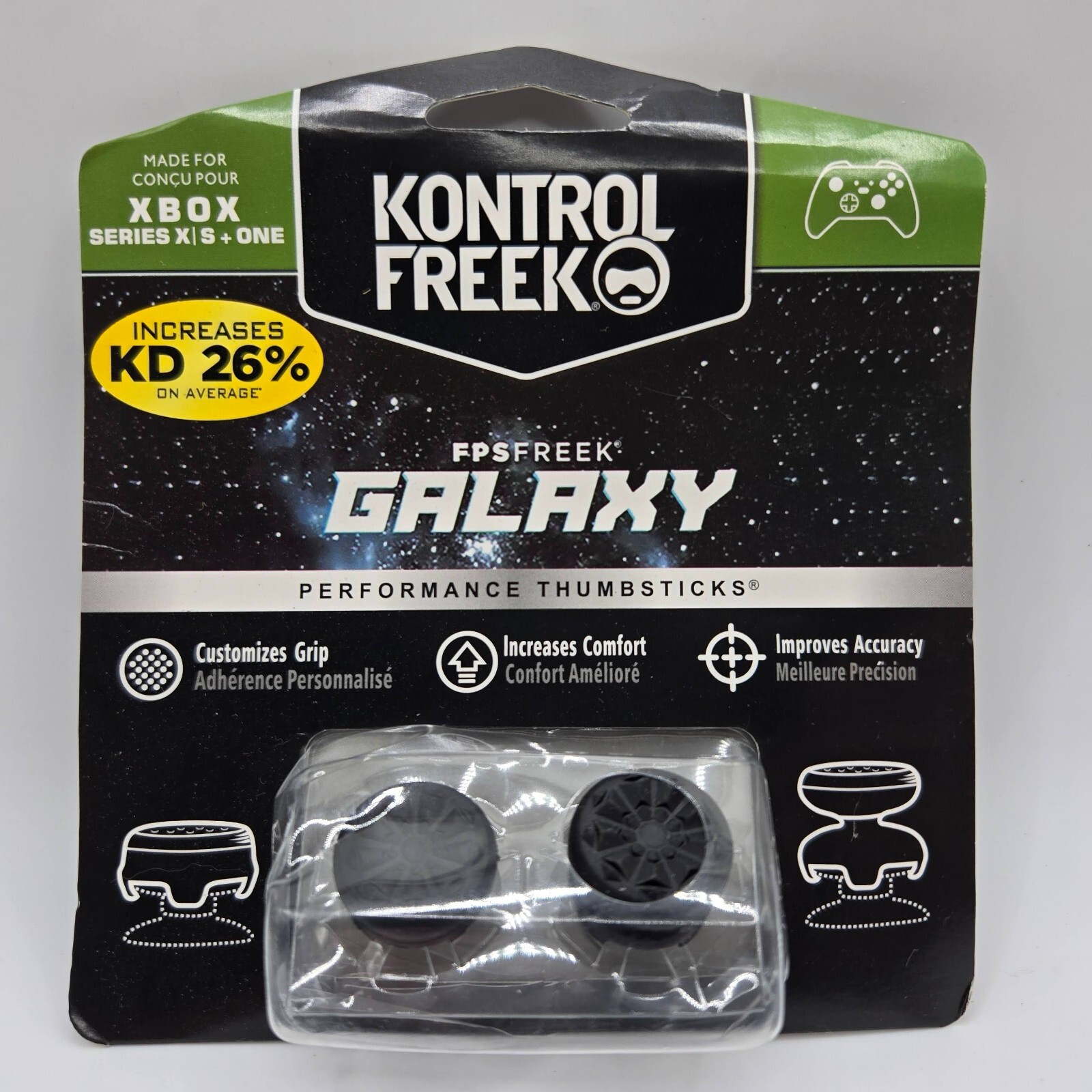 KontrolFreek Performance Galaxy BLACK Thumb Sticks/Grips XBOX Series X/S + ONE
