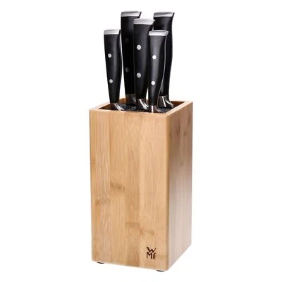 WMF Bloque de cuchillos Grand Class (6 piezas) 5 cuchillos forjado bloque de bambú
