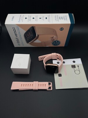fitbit Pink/white 2 trackers !!! Fitbit Sense 2 Platinum Smartwatch - FB521SRWT-US | Abt main image 4