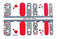 Christmas Polar Bears Nail Polish Strips / Nail Wraps / Nail Stickers