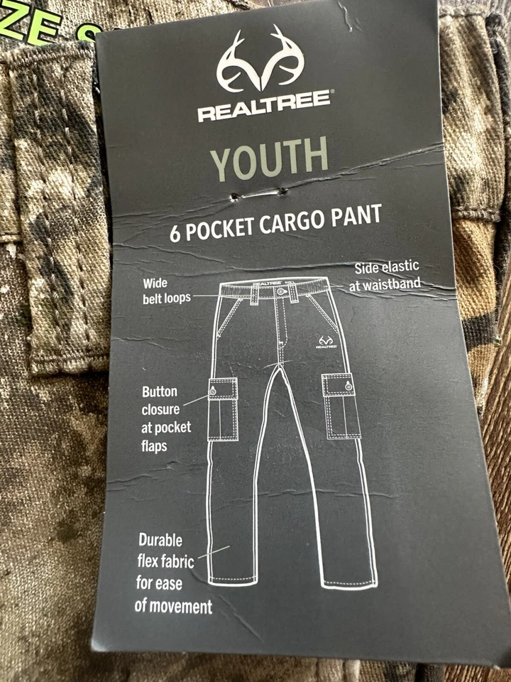 Realtree APX Youth 6 Pocket Cargo Hunting Pants Size Small (6-7) NWT - Image 4 of 4