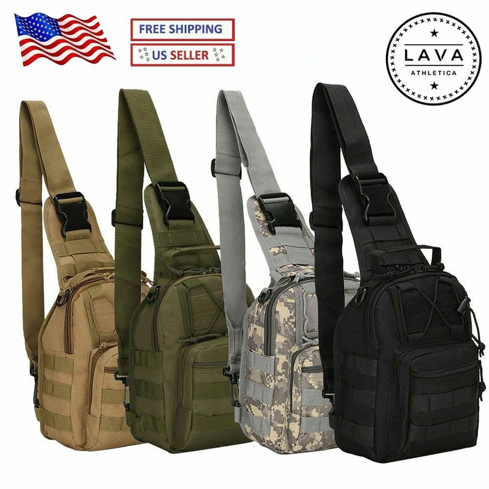 Men Molle Pouch Tactical Chest Shoulder Sling Bag Fanny Pack Cross
