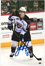 Jordan Martinook Autographed 4x6 Color Photo Vancouver Giants #25 White A