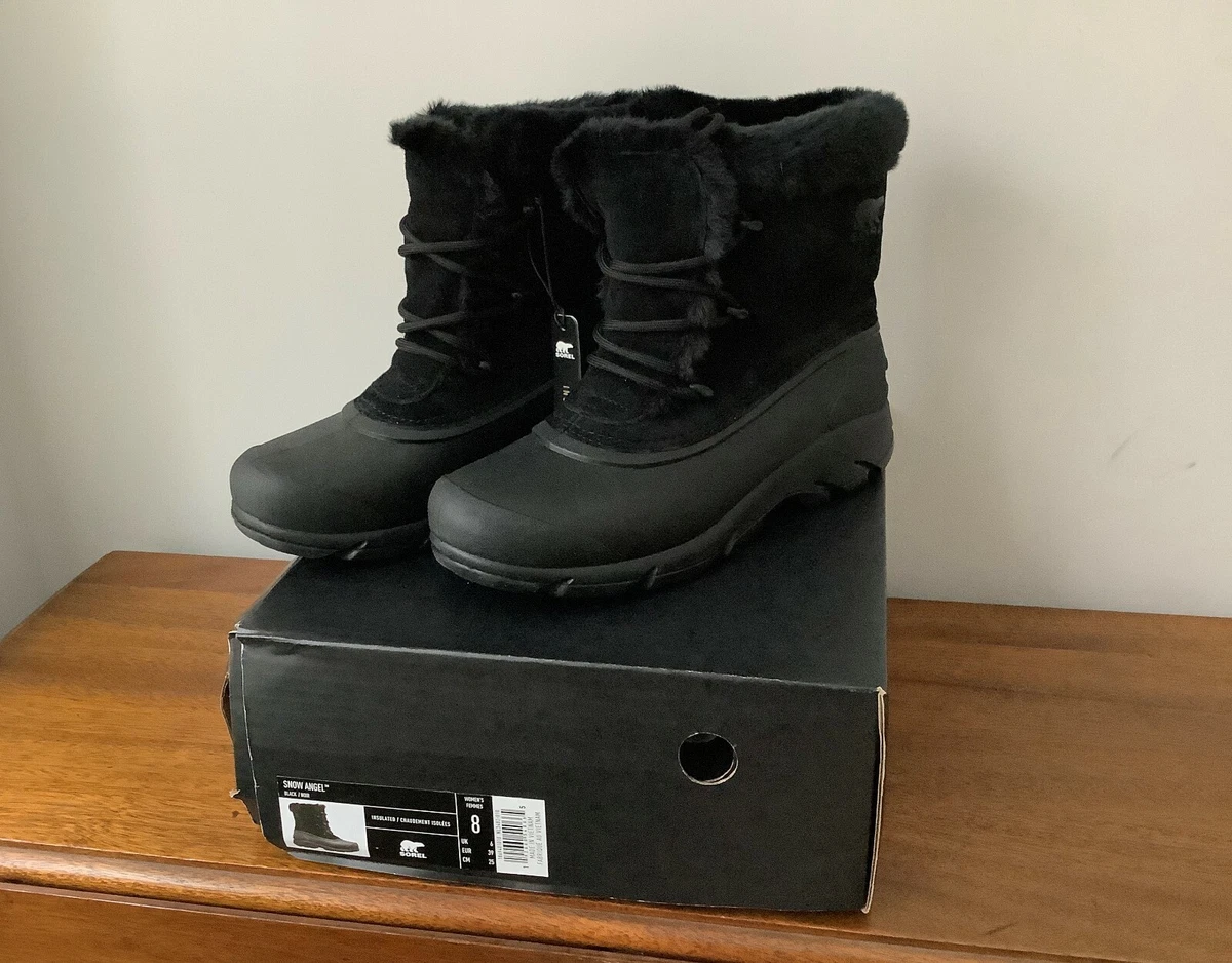 Sorel Snow Angel Lace Boots Black Size 8 Insulated