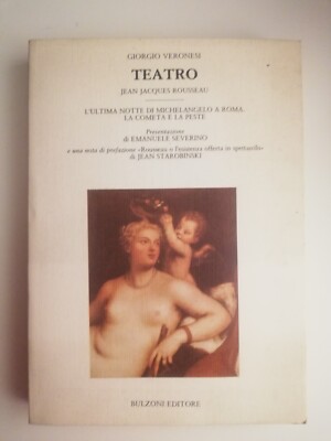 GIORGIO VERONESI THEATER - Widmung des Autors - BULZONI 1991