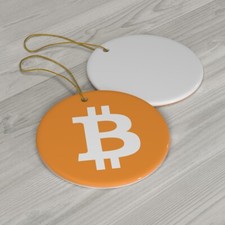  USA Bitcoin Ceramic Tree Ornament