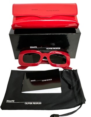 Oliver Peoples Khaite Sunglasses OV 5548SU Gloss Red Gold Accents w/case