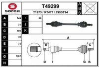 EAI Antriebswelle Vorne Links FüR Nissan NV400 Bus Renault Master III T49299