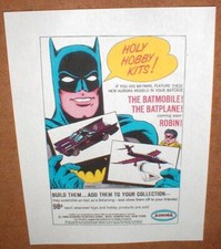 Aurora Batmobile Batplane Robin Holy Hobby Kits 1966 Ad PHOTO COPY