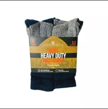 Weather Wear Men's Premium Quality Heavy Duty Boot Socks 6 Pairs 6-12 Shoe Size
