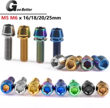 M5 M6 Titanium Taper Cone Socket Allen Bolt + Flat Washer Brake Lever Fix Screw