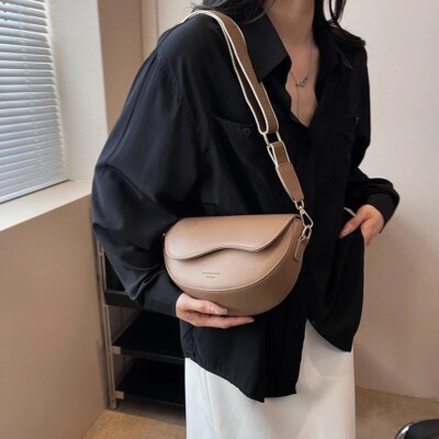 PU Leather Saddle Armpit Bags for Women 2023 Brand Shoulder