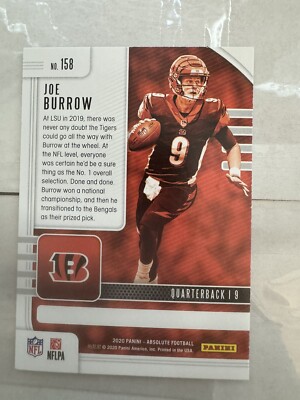 2020 Panini Absolute - Rookie #158 Joe Burrow (RC) | eBay