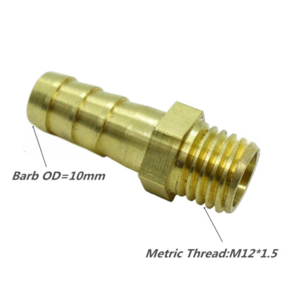 Metric Male Thread Hose Barb Fitting Adapter Connector for Air Fuel Water 1Pcs