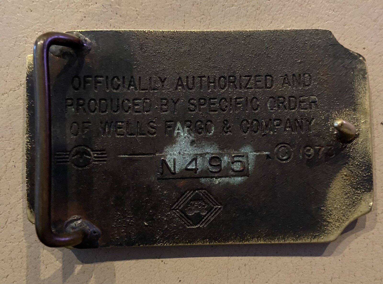 Brass Wells Fargo Belt Buckle 1973 Vintage image 5
