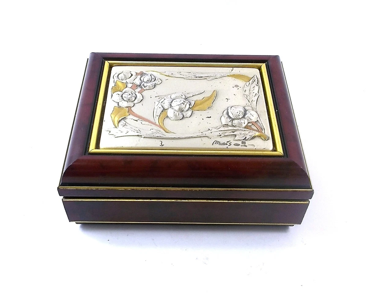 Portagioie In Legno Sheesham Intagliato A Mano Per Donna 5 Scomparti Fine Art