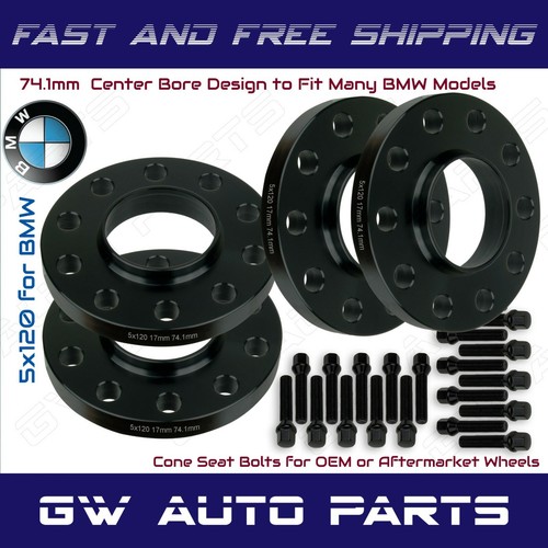 4] 20mm Thick BMW E-Body 5x120 C.B 72.6 Wheel Spacer Kit 12x1.5 Bolts Included