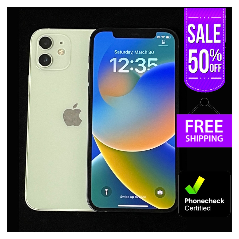 Apple iPhone 12 128GB & 64GB - Mint Green & Purple, Unlocked, Free Shipping!