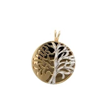 14KT Multi-Tone Gold Tree of Life Pendant 4.9g 1in