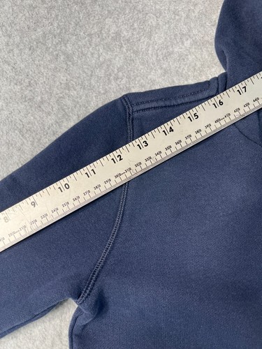 Carhartt Pullover Hoodie Boys Size 7 Blue Red Sweatshirt Jacket Warm Comfy Flaw - Picture 12 of 13
