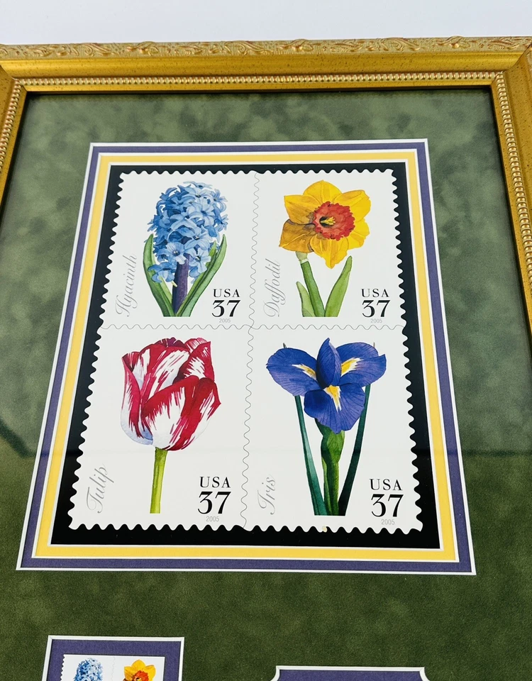 Custom Framed/Matted 2005 USPS “Spring Flowers” First Day Of Issue Stamps - Image 2 of 4