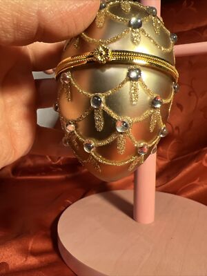 Goodwill: Baumschmuck, Schmuckkästchen aus Glas, ca. 10 cm,Gold
