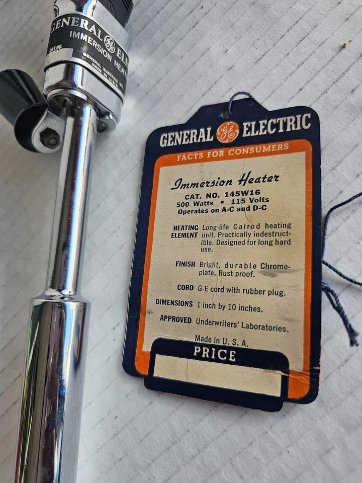 General Electric погружной нагреватель Calrod нагревательный блок со шнуром CAT. Нет. 145W16 - Изображение 4 из 4