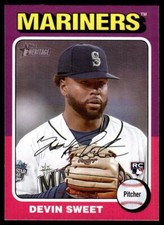 2024 Topps Heritage 242 Devin Sweet Seattle Mariners RC Baseball Card