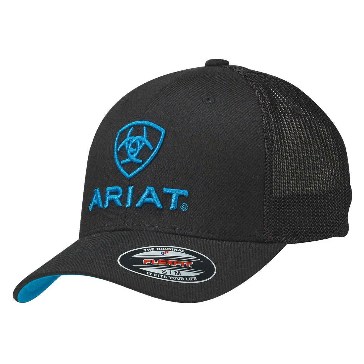 ARIAT Men's Black Flex Fit Baseball Cap with Blue Accents
Opens in a new window or tab