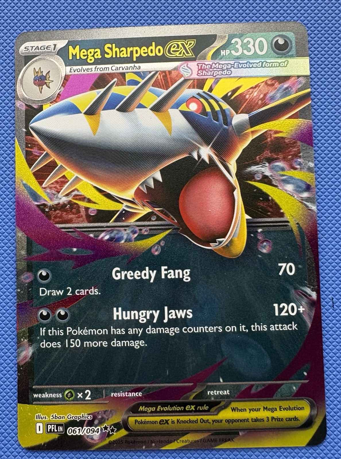 Mega Sharpedo ex 061/094 Me02: Phantasmal Flames Double Rare Holo English