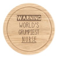 Warnung World's Grumpiest Nurse Rund Zerkleinern KäSebrett Toll Best Lustig