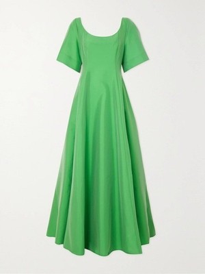 Bernadette Maude Taffeta Maxi Dress Green Size Full Length Evening Gown  Size 4 | eBay