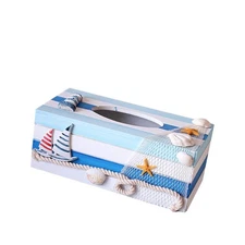 Wood Tissue Box Cover Holders Mediterranean Decorative Tissue Box Coastal Bea...