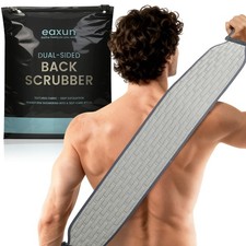 eaxun Exfoliating Back Scrubber with Plastic Handles for Shower, 36 Inches Wi...
