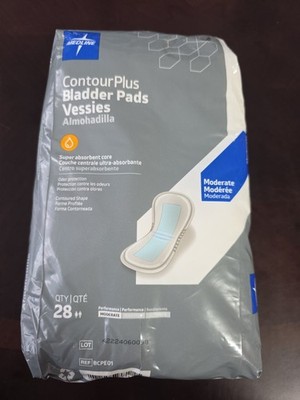 New/Sealed Medline Contour Plus Bladder Pads Moderate Vessies QTY 28 Free Ship