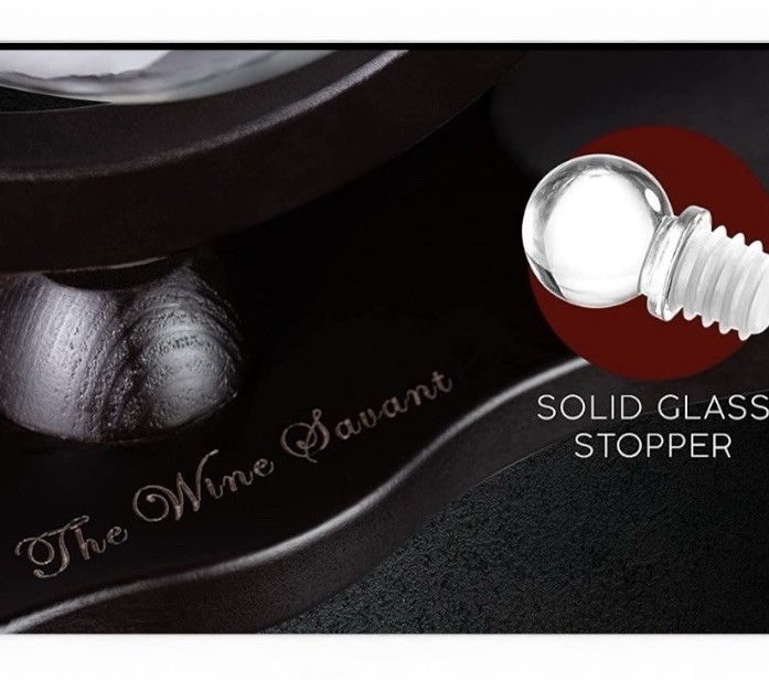 The Wine Savant Decanter Set Glass Tennis Lovers Together NIB Borosilicate Glass
