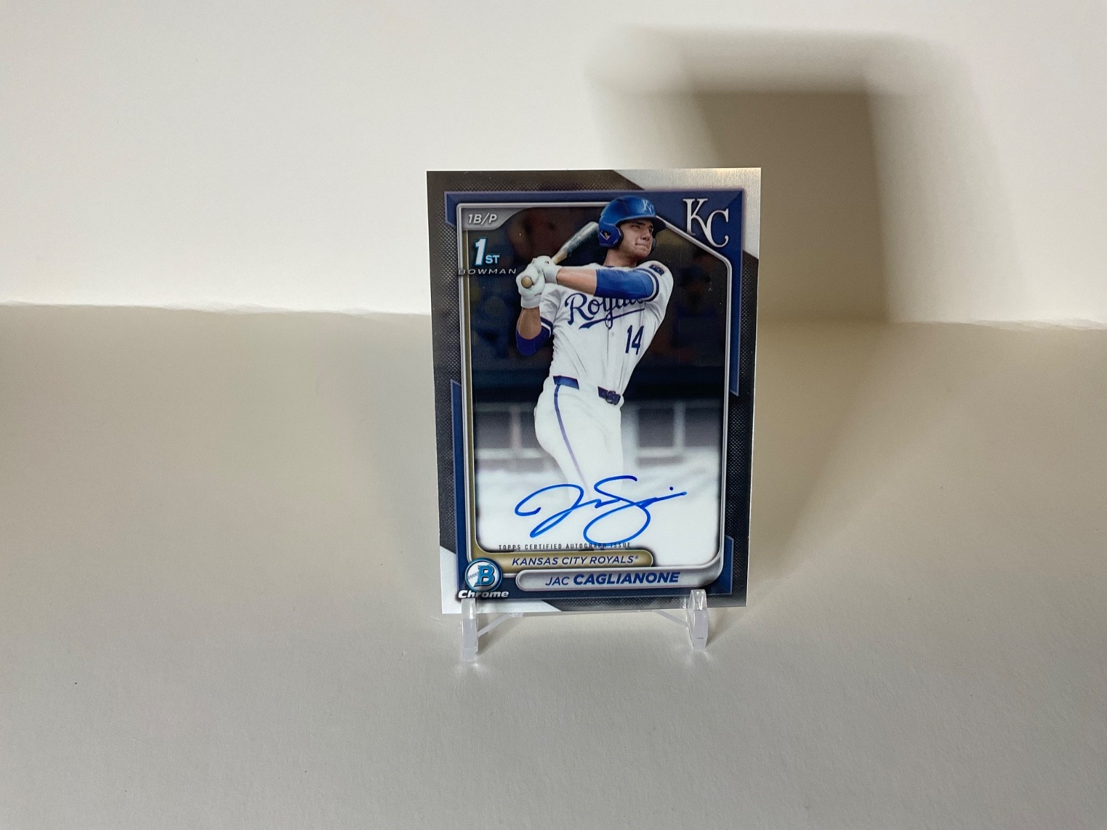 2024 Bowman Draft Jac Caglianone 1st Chrome auto.   On card