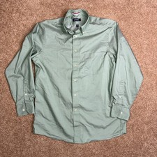 Chaps Shirt Men 15-15.5 Green Long Sleeve Dress Wrinkle Free Regular 32/33